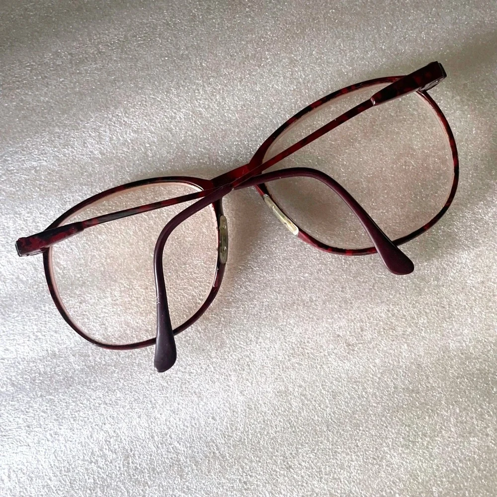 Vtg Liberty Eyeglasses Eye Glasses Frames Retro Frames Only Red Tortoiseshell